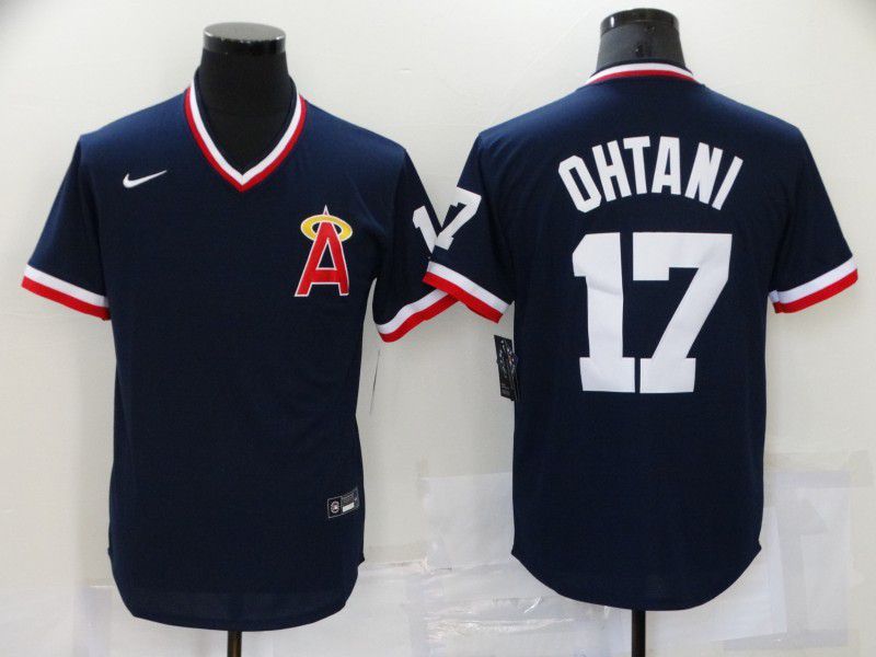 Men Los Angeles Angels #17 Ohtani Blue Throwback 2024 Nike MLB Jersey->los angeles angels->MLB Jersey